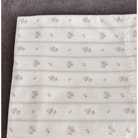 Ralph Lauren VILLANDRY FLORAL STRIPE CREAM Queen FLAT Sheet Garden RARE! - Picture 3 of 5